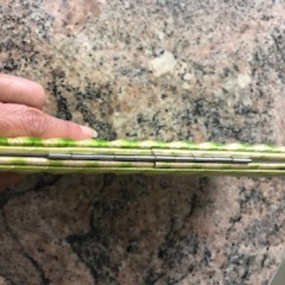 Neon Green Quilted Cardholder / Clutch - Picture 6 of 6